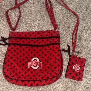 Vera Bradley The Ohio State University Buckeyes Bag and Lanyard ID Holder Set